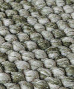 Wollteppich Rund - Løkke Olivgrün - close up, thumbnail Wollteppich Rund - Løkke Olivgrün - close up, thumbnail