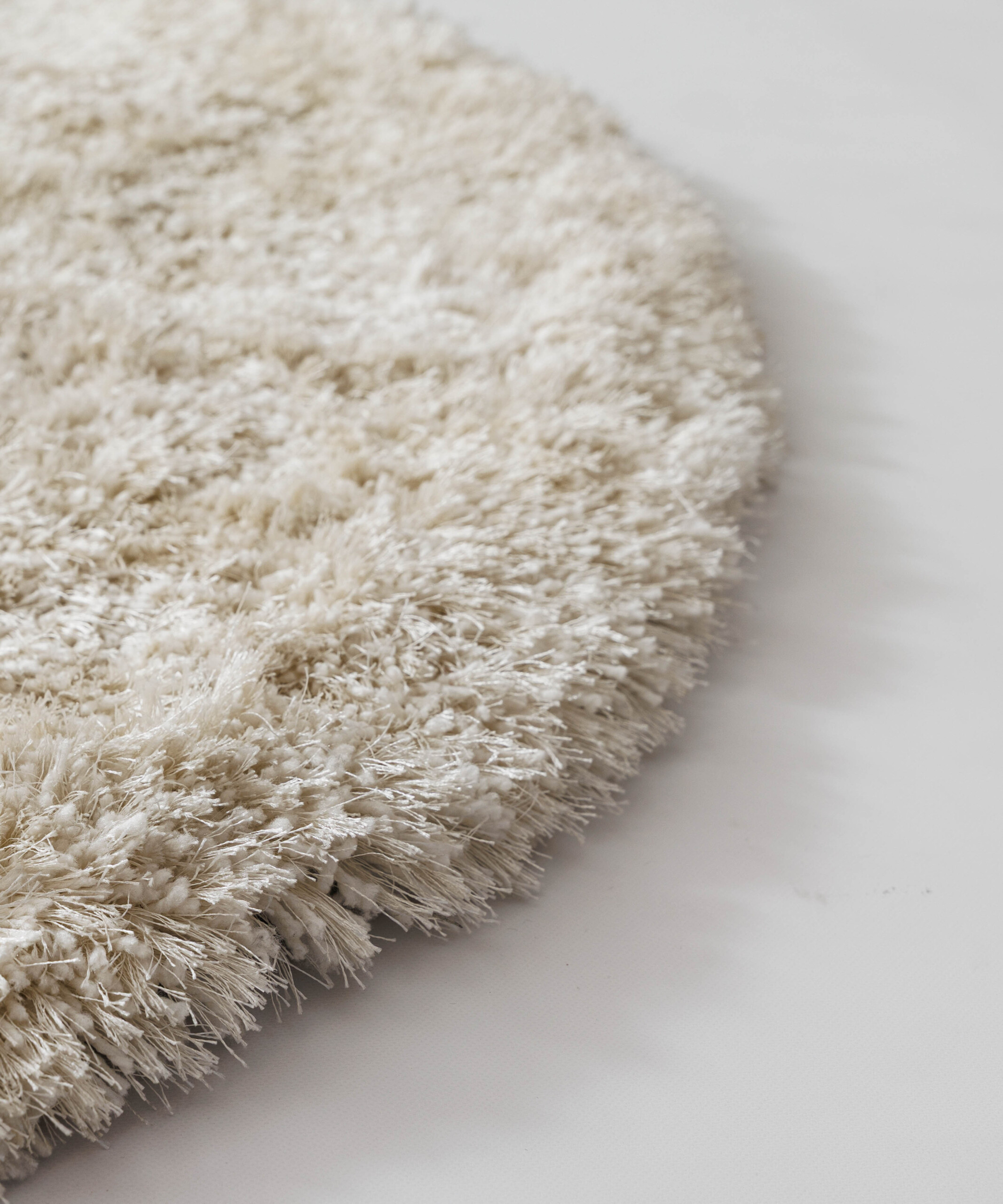 Shaggy Teppich Rund - Meadow Creme - close up Shaggy Teppich Rund - Meadow Creme - close up