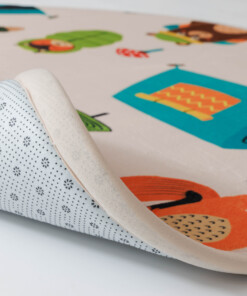 Spielteppich Rund - Pluffy Forest animals Multi - close up