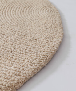 Wollteppich Rund - Tvist licht Beige - close up, thumbnail Wollteppich Rund - Tvist licht Beige - close up, thumbnail